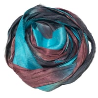 Image 4 of 10YD.  SOUTHERN CHARM  HAND DYED SARI SILK RIBBON/HAND DYED SILK RIBBON