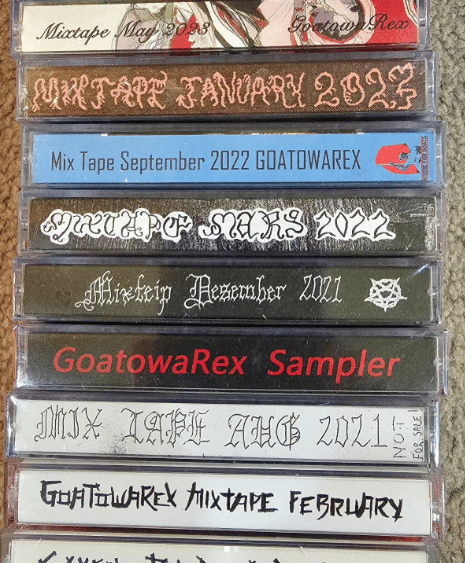 Goatowa Rex  MixTape and Label Sampler Lot/Bundle (12 tapes)