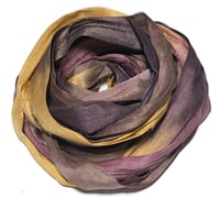 Image 3 of 10YD.  GHOST STORY  HAND DYED SARI SILK RIBBON/HAND DYED SILK RIBBON