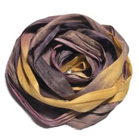 Image 1 of 10YD.  GHOST STORY  HAND DYED SARI SILK RIBBON/HAND DYED SILK RIBBON