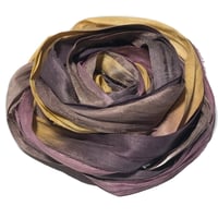 Image 2 of 10YD.  GHOST STORY  HAND DYED SARI SILK RIBBON/HAND DYED SILK RIBBON