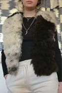 Black & Ivory Sheepskin Vest