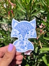 Porcelain Fox Waterproof Vinyl Sticker 