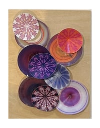 Meta Blooms Pink and Purple 3 by Rebecca Bennett - Original Artwork