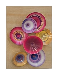 Meta Blooms Pink and Purple 5 by Rebecca Bennett - Original Artwork