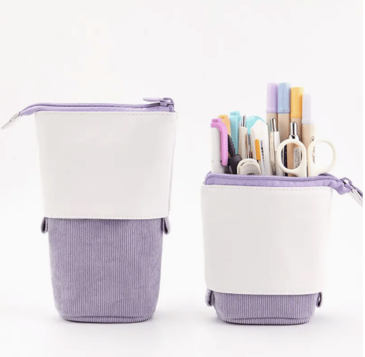 Pen Pencil Holder Standing Portable Retractable Pouch Bag Stationery Organizer Makeup For Students B