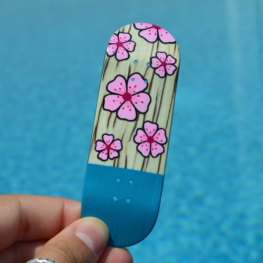 Image of 32mm Hand Painted Cherry Blossom Half Dip Deck #2