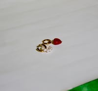Image 4 of Jessica.P Multi Color Heart And Pearl Earring
