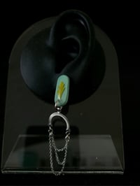Image 3 of Stainless Steel Chain + Fern Earrings