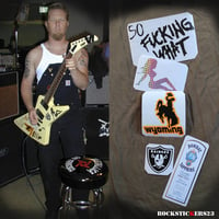 Image 1 of James Hetfield So f*cking what guitar stickers ESP MX-220 The Black Album and Load vinyl decal