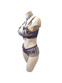 Image 2 of Purple and gold leopard print set
