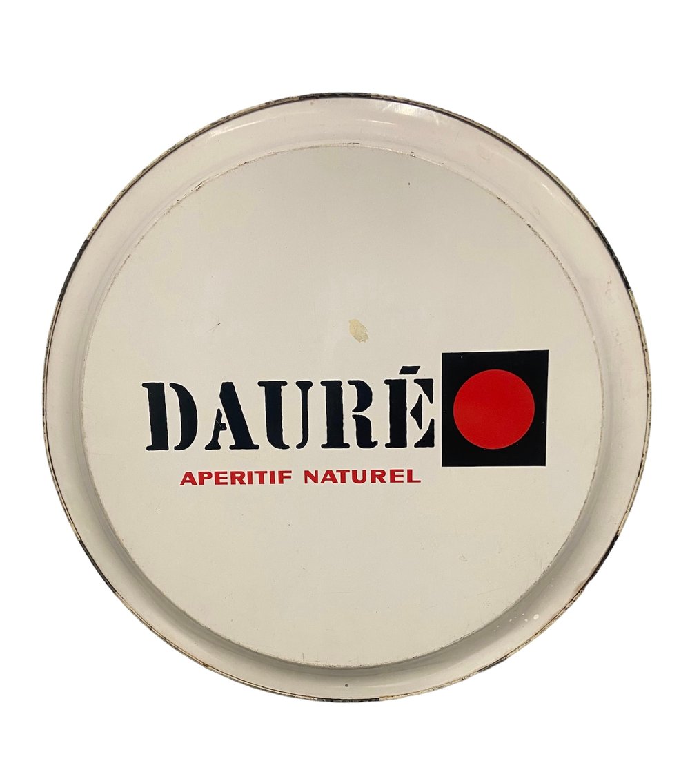 Vintage advertising serving tray made by Dauré aperitif for the Tour de France 1961