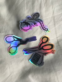 Image 2 of Holographic Scissors and Thread Sticker