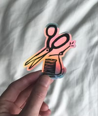 Image 1 of Holographic Scissors and Thread Sticker