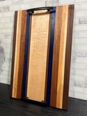 Blue Epoxy, Walnut, Curly Maple, Cherry, and Sapele Charcuterie/Serving Tray