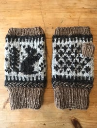 Image 5 of Handspun & Handknit Squirrel Mitts - Oak