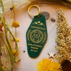 Camp Mustelid Cabin Tag Keychain