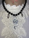 Witchy Snake and Hands Upcycled Choker Style Necklace by Ugly Shyla 