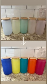 Image 3 of 16oz Color Changing glass can