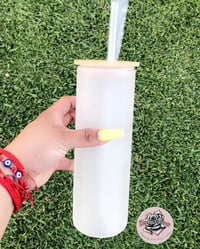 Image 2 of 25oz Sublimation Clear Glass Tumbler