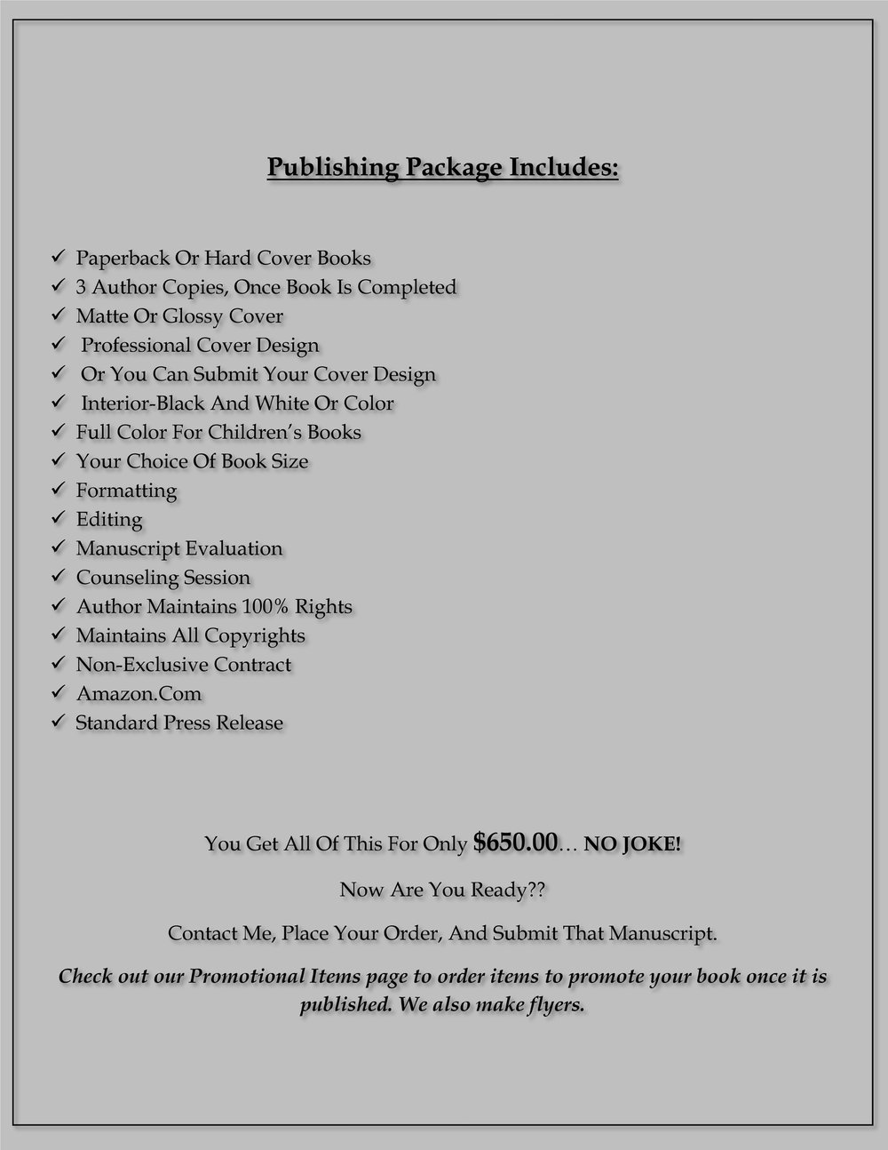 Image of PUBLISHING PRICE