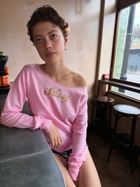 Image 3 of RESTOCK 🩷Pink & Gold “Sassy” Long Sleeve Off Shoulder 🩷🌟