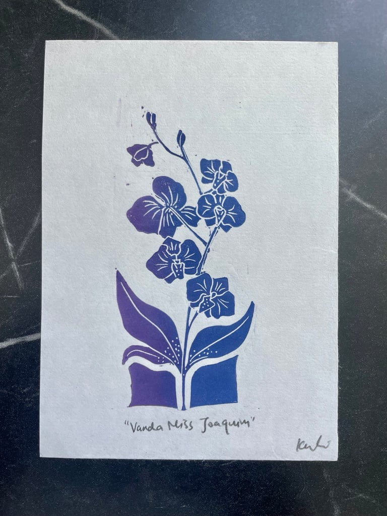 Vanda Miss Joaquim (Handmade relief print)