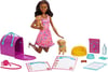 Barbie Pup Adoption Doll & Accessories Set with Color-Change, 2 Pets, Carrier & 10 Accessories, Brun