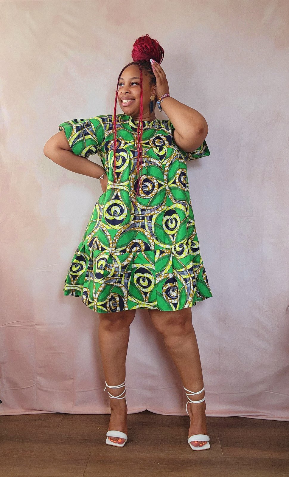 Green Ankara Print Dress