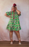 Green Ankara Print Dress 