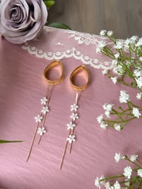 Image 1 of Long Flower Tassel Dangles (Gold)
