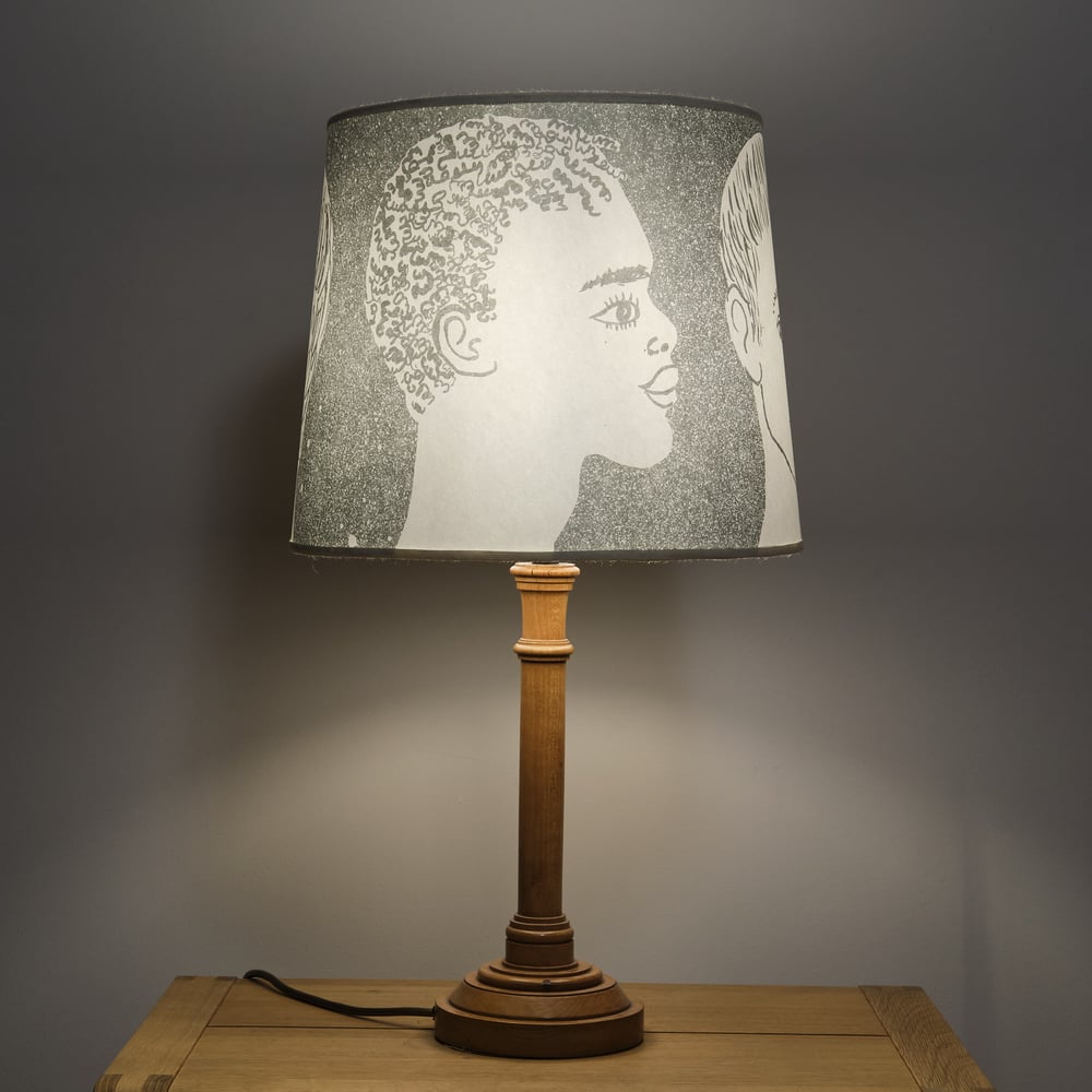 Handsome men lampshade - blue-grey 