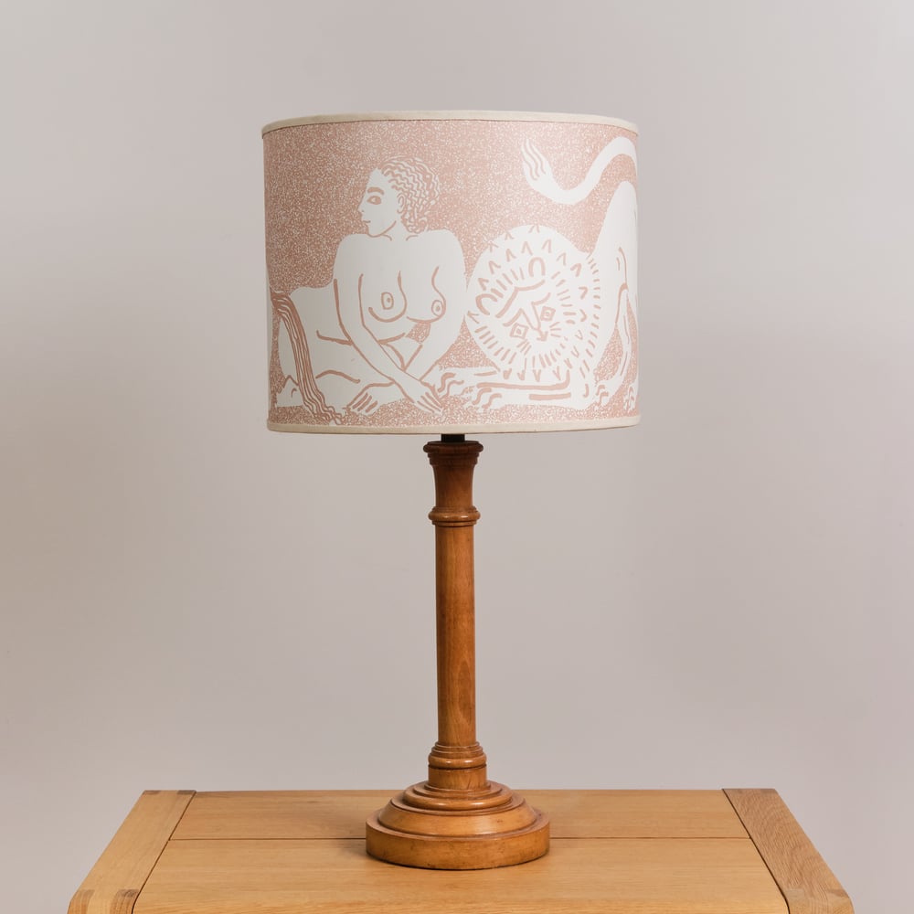 Man, horse, woman, lion lampshade - paper, pinky-hazel