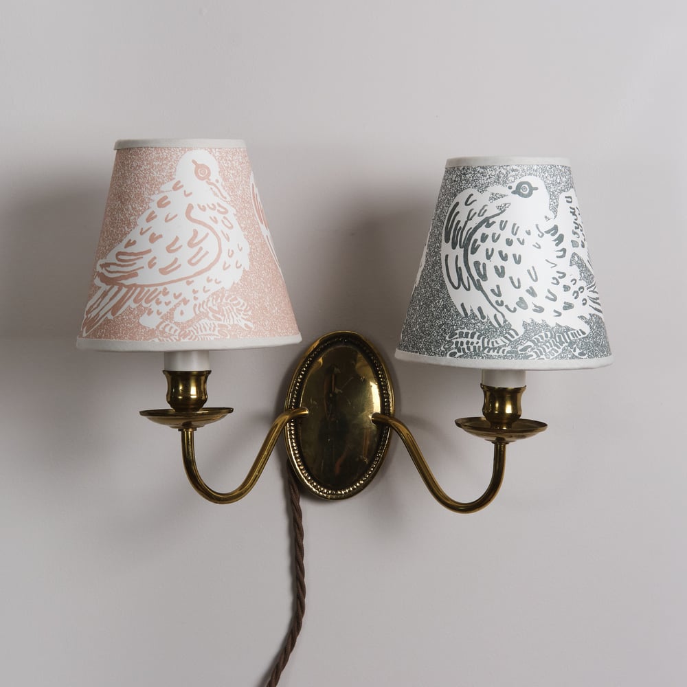 Fancy pigeon candle shades - pinky-hazel 