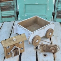 Wooden   cart white