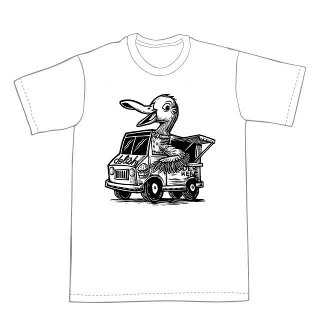 Duck in a Food Truck T-shirt (A1) **FREE SHIPPING**
