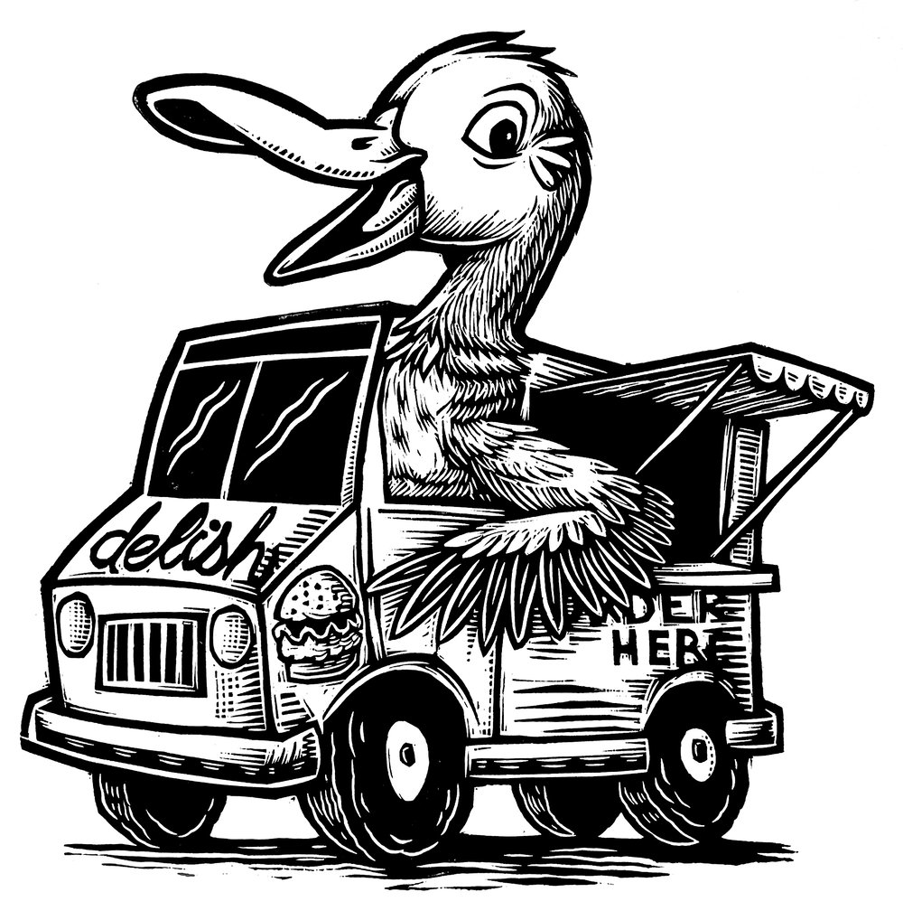 Duck in a Food Truck T-shirt (A1) **FREE SHIPPING**
