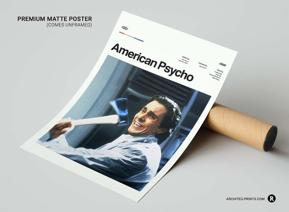 American Psycho - Christian Bale Movie Poster Print