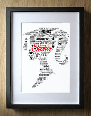 Personalised Graduation Gift for Girls Word Art - Girl - Degree Gift Graduate Congratulations
