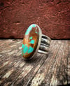 WL&A Handmade Heavy Ingot Earth Collection Royston Teal Desert Mirage Ring - Size 10