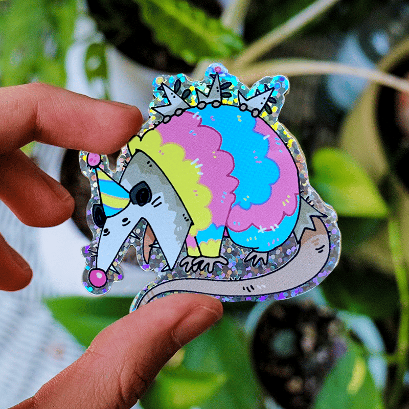 Party Opossum Sticker