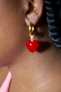 Image 3 of Jessica.P Multi Color Heart And Pearl Earring