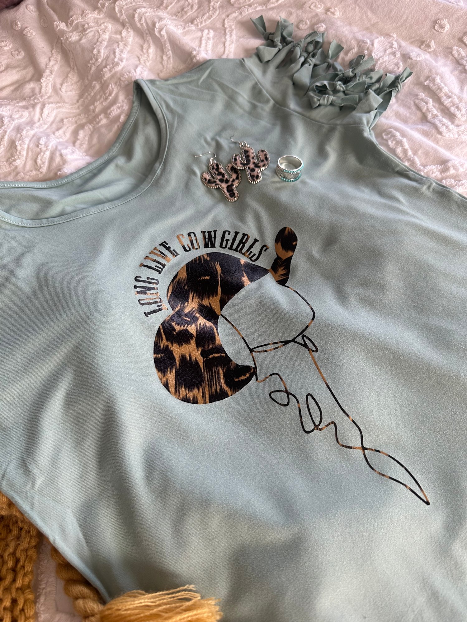 Image of Long Live Cowgirls ruffle sleeve fitted T