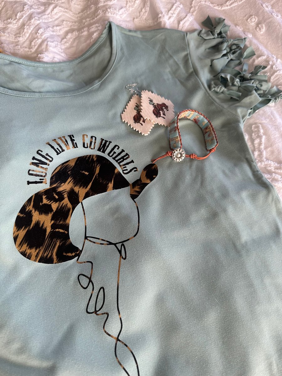 Image of Long Live Cowgirls ruffle sleeve fitted T