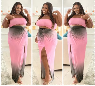 Image of 3PACK "WIFEY WEDNESDAY" PINK PLUS SIZE HALTER TUBE TOP MAXI DRESS-FFC5