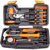 Cartman 39 Piece Tool Set General Household Hand Kit with Plastic Toolbox Storage Case Orange