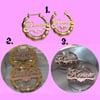 14KT Gold Plated Custom Name Earrings