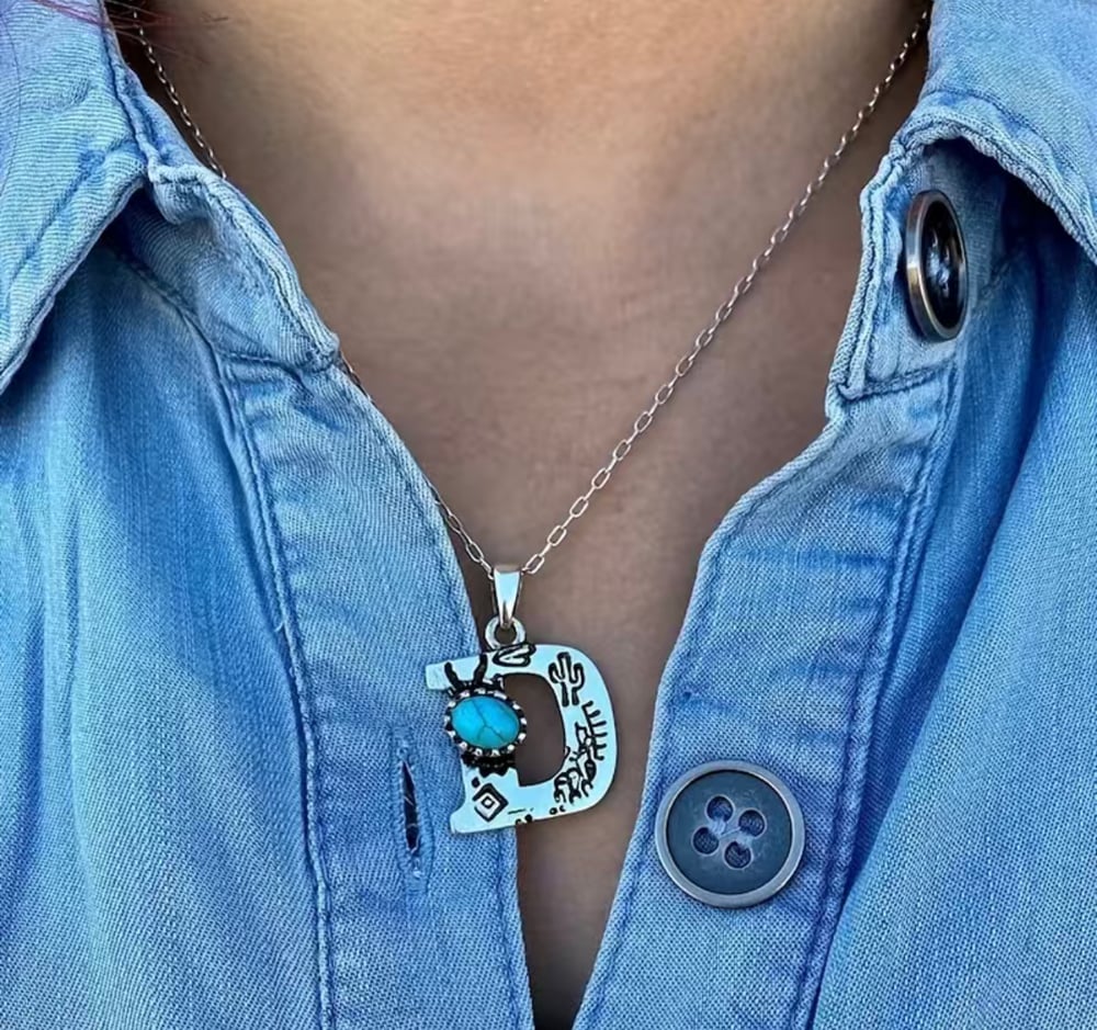 Image of Western flair initial necklaces
