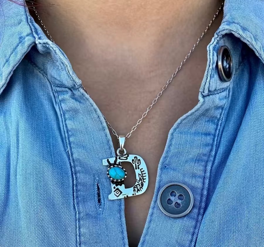 Image of Western flair initial necklaces