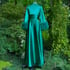 Emerald Green  Marabou-cuffed "Beverly" Dressing Gown  Image 2